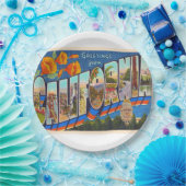 州・オブ・カリフォルニア・ヴィンテージ・ラージ・レター ペーパープレート (パーティー)