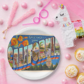 州・オブ・カリフォルニア・ヴィンテージ・ラージ・レター ペーパープレート (パーティー)