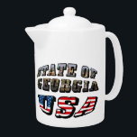 州・オブ・グルジアと米国国旗の文字<br><div class="desc">州のジョージア写真と米国国旗の文字製品。これはどんな製品にも良く見え、素晴らしい旅行の記念を作る。⭐このテンプレートをアートワークでパーソナライズする⭐さらに編集して変更を加える。⭐このデザインを製品に転送する。bit.ly/SandyspiderStoresにある私のすべての店を訪ね(カットアンドペースト)。</div>