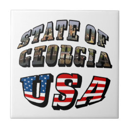 州・オブ・グルジアと米国国旗の文字 タイル