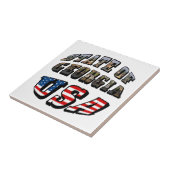 州・オブ・グルジアと米国国旗の文字 タイル (側面)