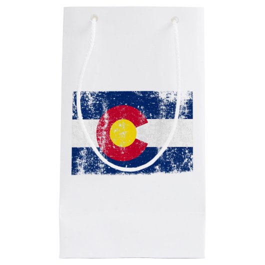 州・オブ・コロラド州旗Tシャツギフト男性へ女性 スモールペーパーバッグ (正面)