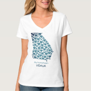 州・オブ・ジョージア・シルエットハート&ふるさと Tシャツ