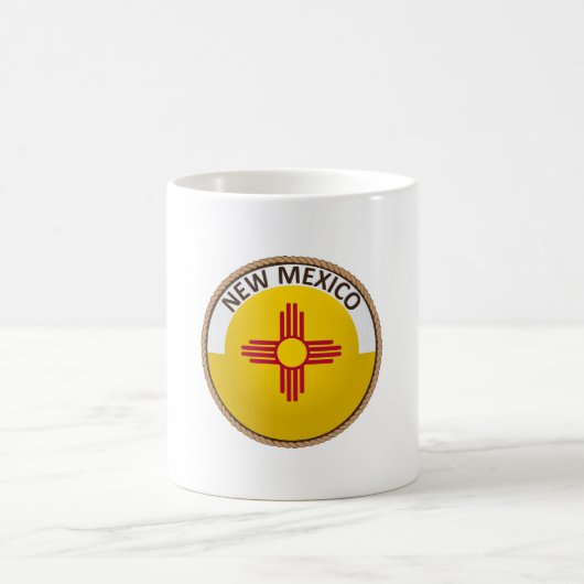 州・オブ・ニューメキシコ国旗の封印 コーヒーマグカップ (中央)
