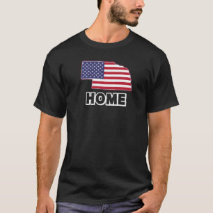 州・オブ・ネブラスカは私の故郷の愛国心の旗 Tシャツ