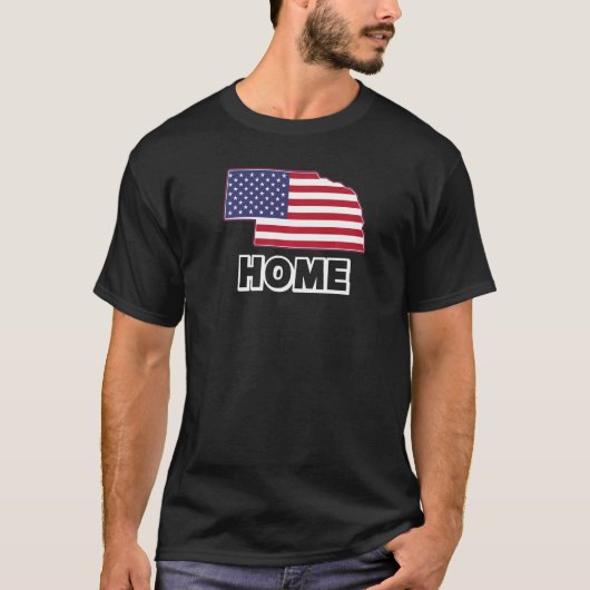 州・オブ・ネブラスカは私の故郷の愛国心の旗 Tシャツ (正面)