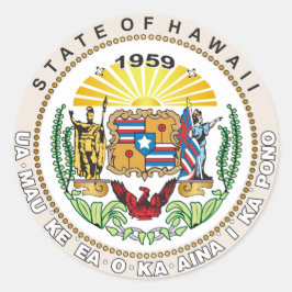 州・オブ・ハワイ・シ素晴らしール ラウンドシール