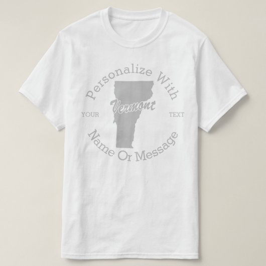 州・オブ・パーソナライズされたバーモントTシャツ Tシャツ (デザイン正面)