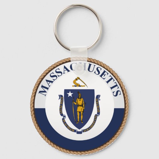 州・オブ・マサチューセッツ州旗 キーホルダー (正面)