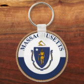 州・オブ・マサチューセッツ州旗 キーホルダー (正面)