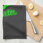 州・オブ・ミシガングリーンホワイト キッチンタオル (四つ折り)