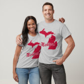 州・オブ・ミシガン・シェイプTシャツ Tシャツ (ユニセックス)