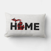 州・オブ・ミシガン・バッファロー・プレイド ランバークッション (正面)