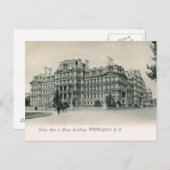 州、戦争、海軍建物、ワシントンDCヴィンテージ ポストカード (正面/裏面)