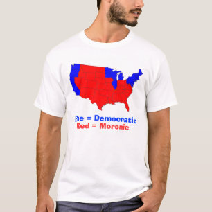 州、青=民主党、赤=まぬけ Tシャツ