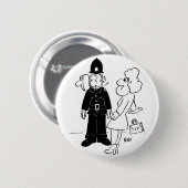 巡査のカッコウ時計ヘルメット 缶バッジ (正面&裏面)