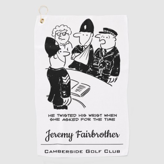 巡査のリストケージアニメ ゴルフタオル (正面)