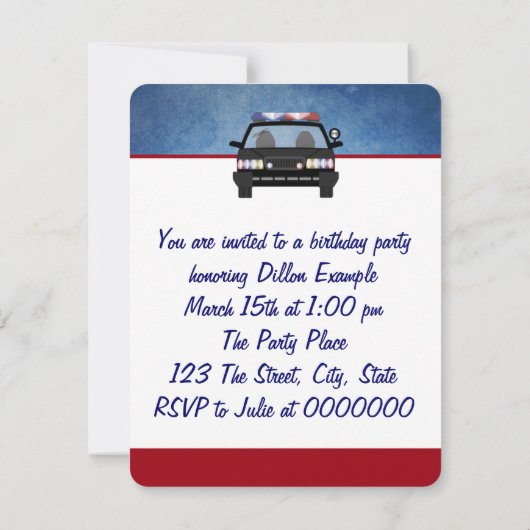 巡査の誕生日パーティー 招待状 (裏面)