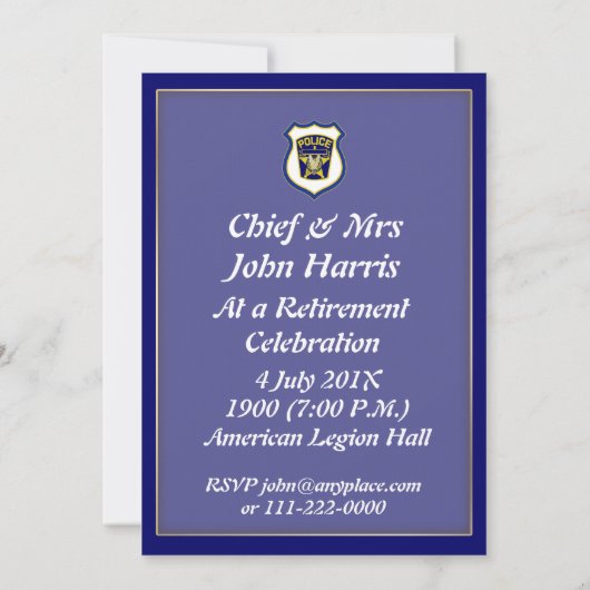 巡査の退職招待状 招待状 (裏面)