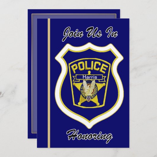 巡査の退職招待状 招待状 (正面/裏面)