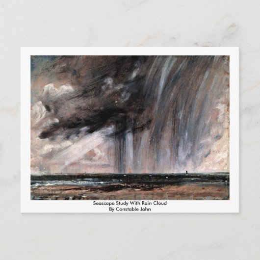巡査ジョンによる雨雲の海の岬勉強 ポストカード (正面)