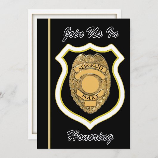 巡査部長の退職招待状 招待状 (正面/裏面)