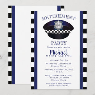 巡査 警察 Cop Hat Retirementパーティー 招待状