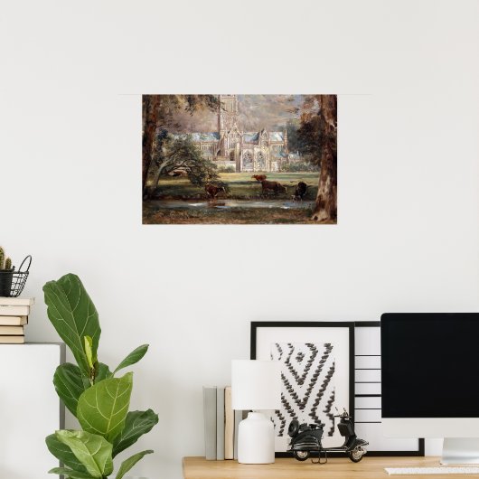 巡査 – Salisbury Cathedral View ポスター (ホームオフィス)