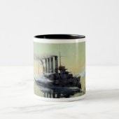 巡洋艦のAskoldの戦い ツートーンマグカップ (中央)