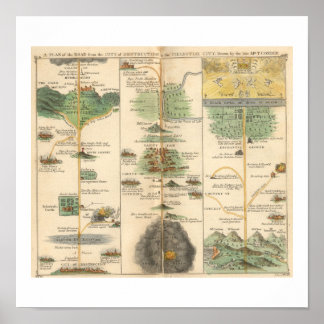 巡礼の旅地図チャート ポスター