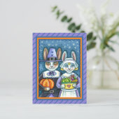 巡礼ウサギ、感謝祭ウサギの収穫、かわいい ポストカード (スタンド正面)