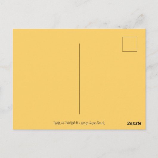 巡礼ウサギ、感謝祭ウサギの収穫、かわいい ポストカード (裏面)