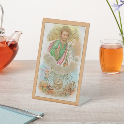 「巡礼カード」の聖ヨセフ(B 01) 台座サイン (インサイチュ)