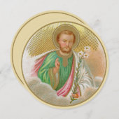 「巡礼カード」より聖ヨセフ（詳細；B 01） (正面/裏面)