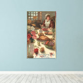 巡礼女性のテーブル キャンバスプリント (インサイチュ (ウッドフロア))