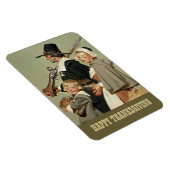 巡礼家族。ヴィンテージアート感謝祭ギフト マグネット (右側)