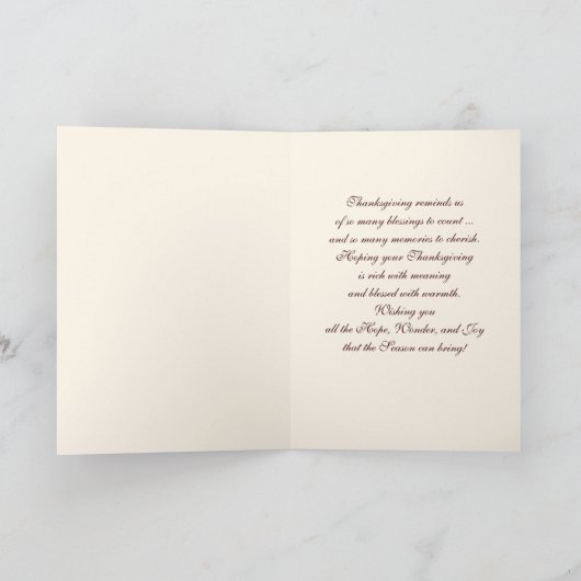 巡礼家族。感謝祭グリーティングカード シーズンカード (内部)