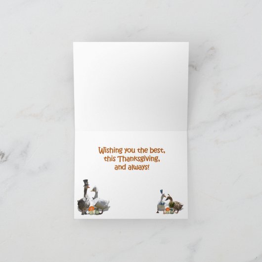 巡礼者とインディアンダックスサンクスギビング シーズンカード (内部)