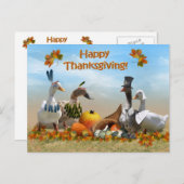 巡礼者とインディアンダックスサンクスギビング シーズンポストカード (正面/裏面)