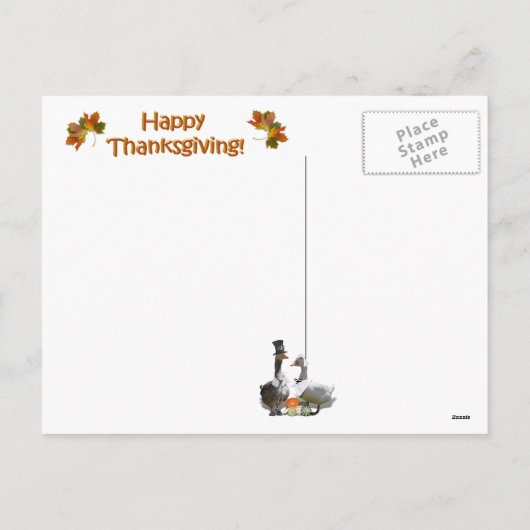 巡礼者とインディアンダックスサンクスギビング シーズンポストカード (裏面)