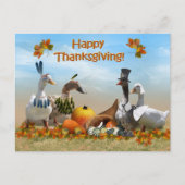 巡礼者とインディアンダックスサンクスギビング シーズンポストカード (正面)