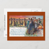 巡礼者とカボチャのヴィンテージ感謝祭 シーズンポストカード (正面/裏面)