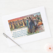 巡礼者とカボチャのヴィンテージ感謝祭 長方形シール (封筒)