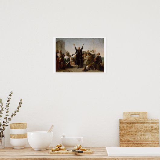 巡礼者の到着, c.1864 (油 ポスター (キッチン)