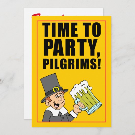 巡礼者の友情パーティーへの時間 招待状 (正面/裏面)