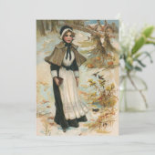 巡礼者の女性に感謝祭の日のご挨拶 シーズンカード (スタンド正面)