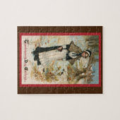 巡礼者の女性に感謝祭の日のご挨拶 ジグソーパズル (横)