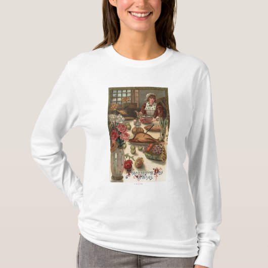 巡礼者の女性のテーブル Tシャツ (正面)