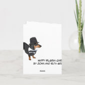 巡礼者の子犬の感謝祭カード シーズンカード (裏面)