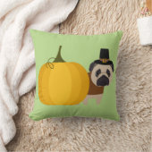 巡礼者の感謝祭のパグ クッション (ブランケット)